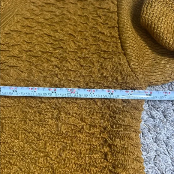 Renuka Mustard Cardigan sweater long sleeve goldenrod large textured cottagecore - Picture 8 of 8